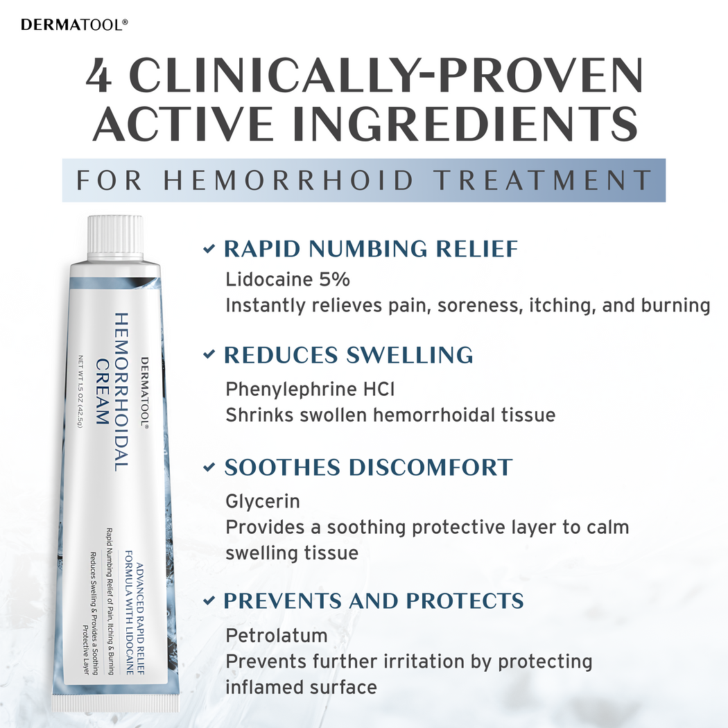 Hemorrhoid Treatment 5% Lidocaine - Fast Acting for Itching Burning Swelling Maximum Pain Relief