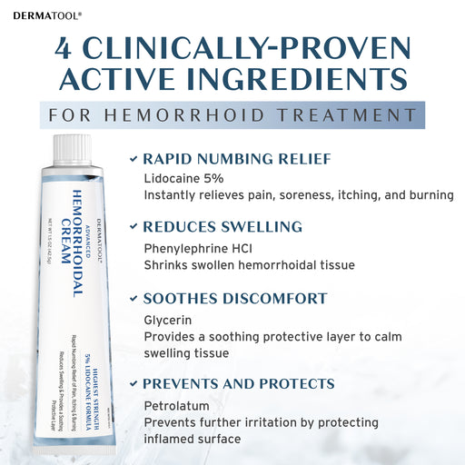 Hemorrhoid Treatment 5% Lidocaine - Fast Acting for Itching Burning Swelling Maximum Pain Relief