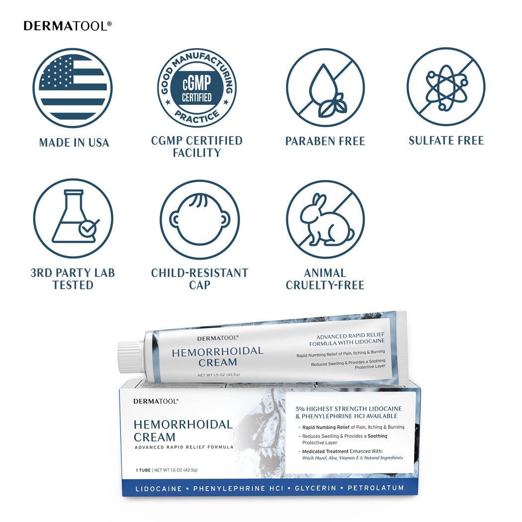 Hemorrhoid Treatment 5% Lidocaine - Fast Acting for Itching Burning Swelling Maximum Pain Relief